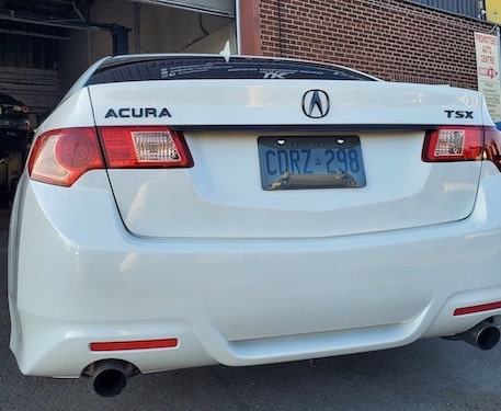 Rear view of auto paint  Acura TSX 